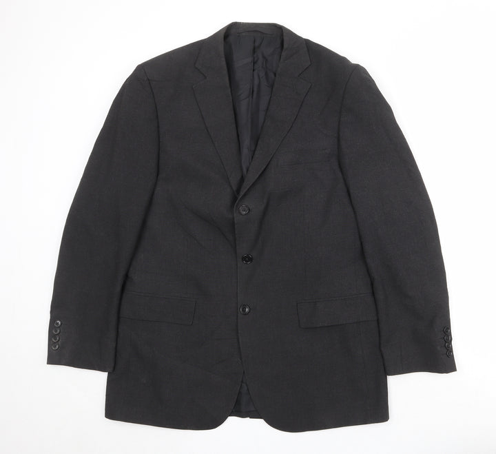 Marks and Spencer Mens Black Polyester Jacket Suit Jacket Size 40 Regular