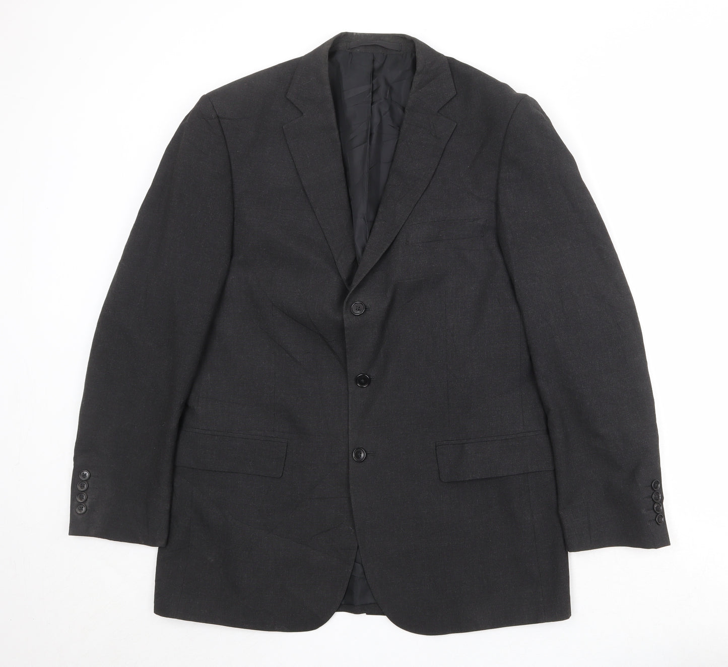 Marks and Spencer Mens Black Polyester Jacket Suit Jacket Size 40 Regular
