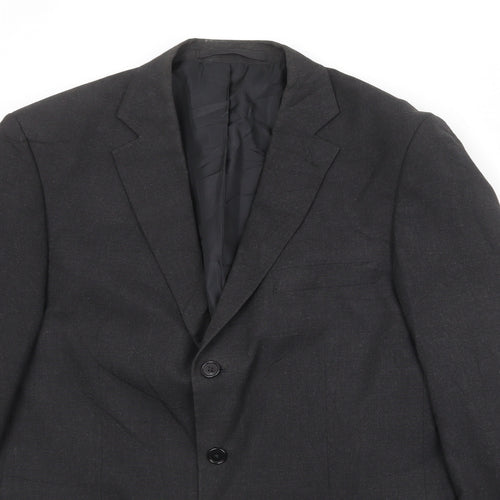 Marks and Spencer Mens Black Polyester Jacket Suit Jacket Size 40 Regular
