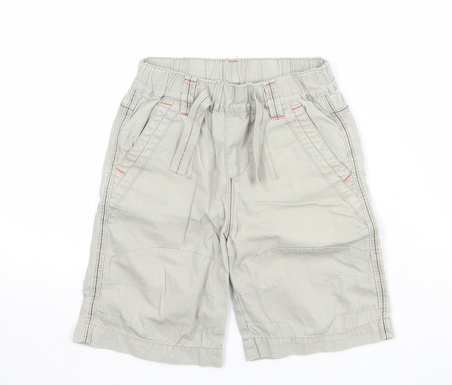 NEXT Boys Beige 100% Cotton Chino Shorts Size 5 Years Regular Drawstring