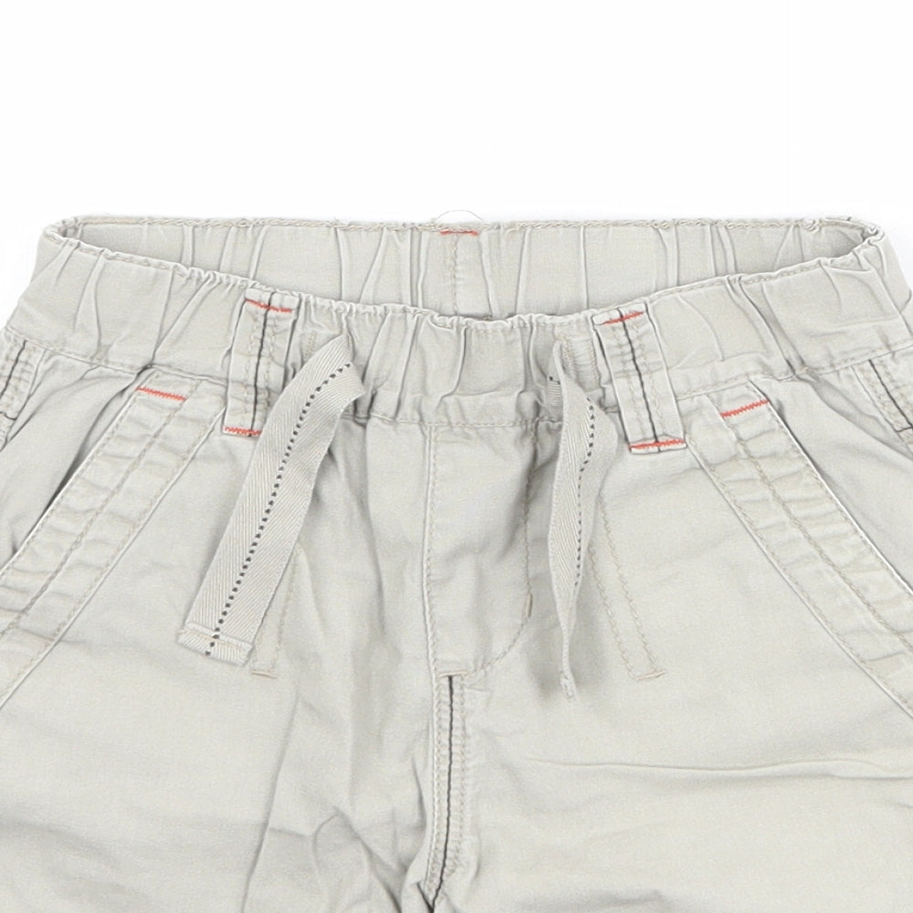 NEXT Boys Beige 100% Cotton Chino Shorts Size 5 Years Regular Drawstring