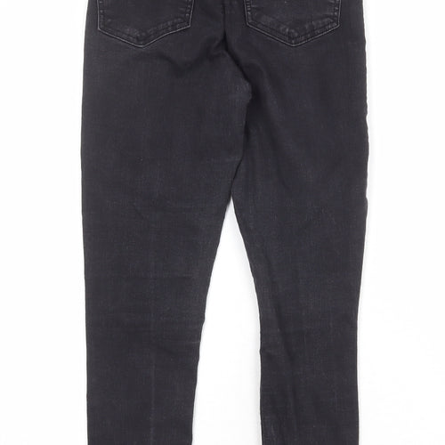 Topshop Womens Black Cotton Skinny Jeans Size 28 in Regular Zip