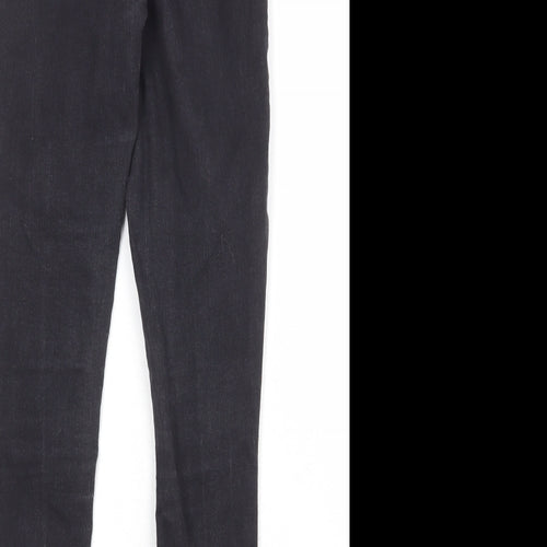 Topshop Womens Black Cotton Skinny Jeans Size 28 in Regular Zip