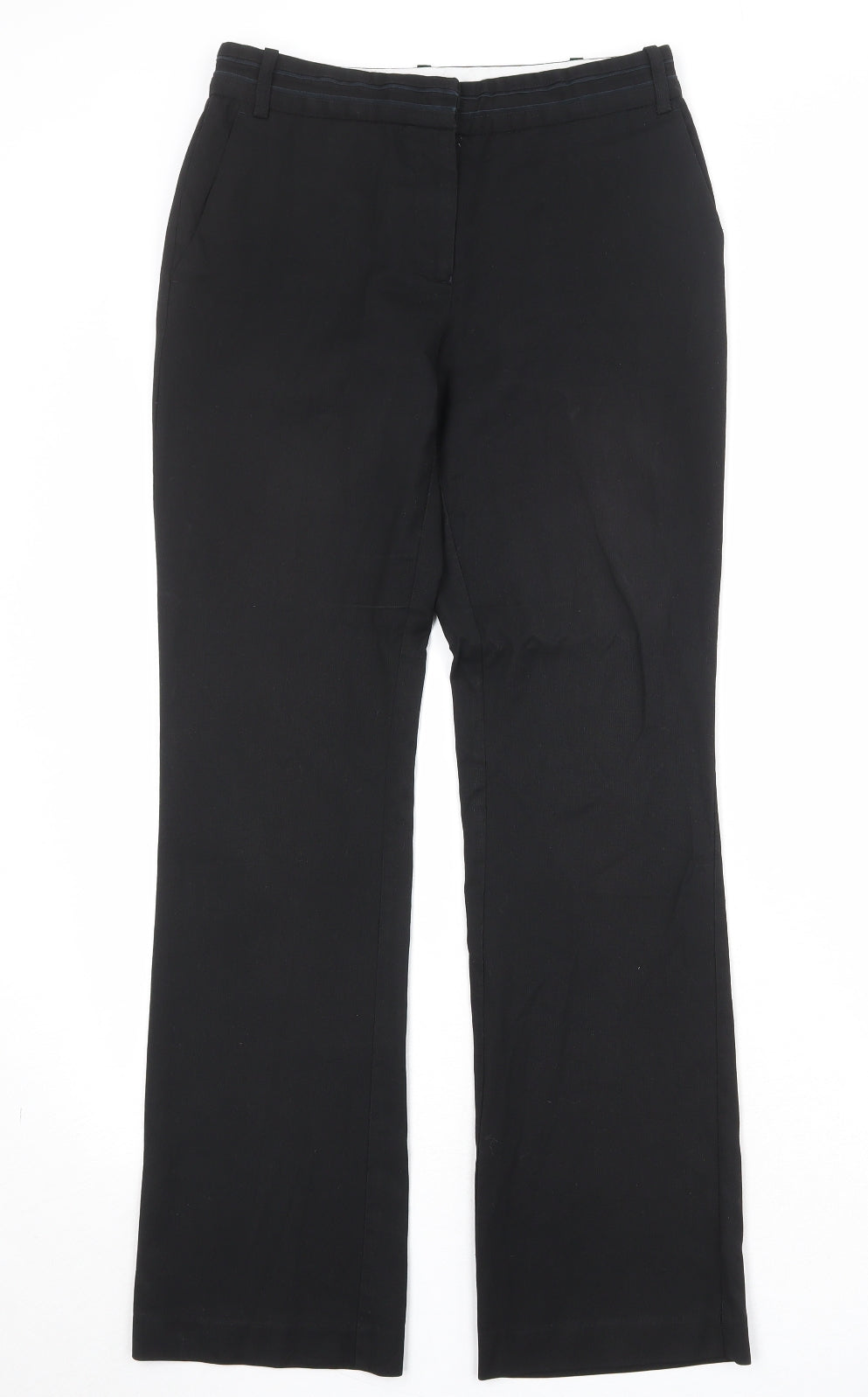 NEXT Womens Black Polyester Dress Pants Trousers Size 6 Regular Zip