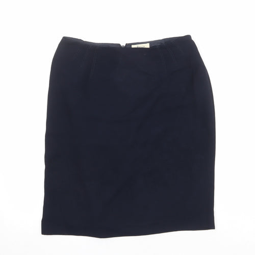 Precis Womens Black Polyester A-Line Skirt Size 12 Zip
