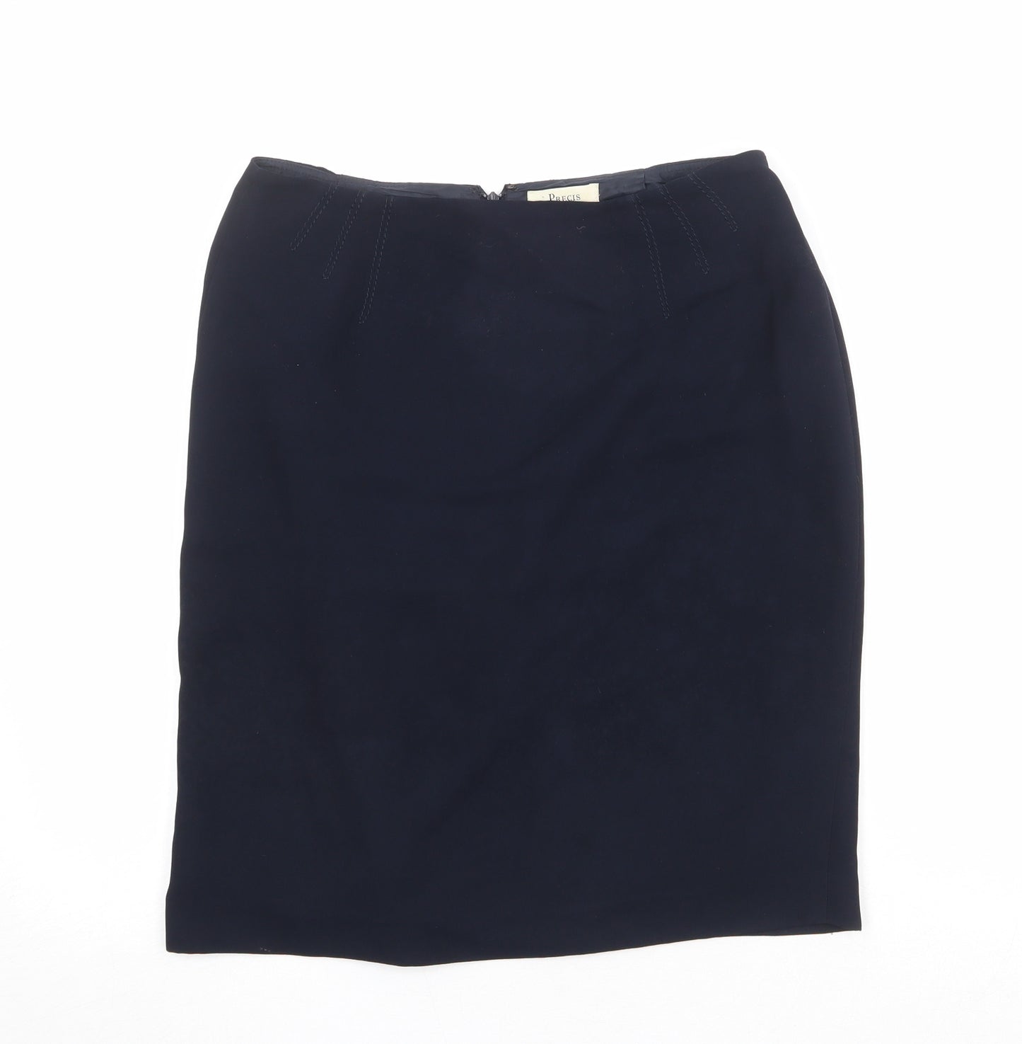 Precis Womens Black Polyester A-Line Skirt Size 12 Zip