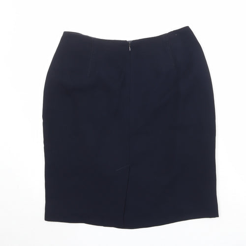 Precis Womens Black Polyester A-Line Skirt Size 12 Zip