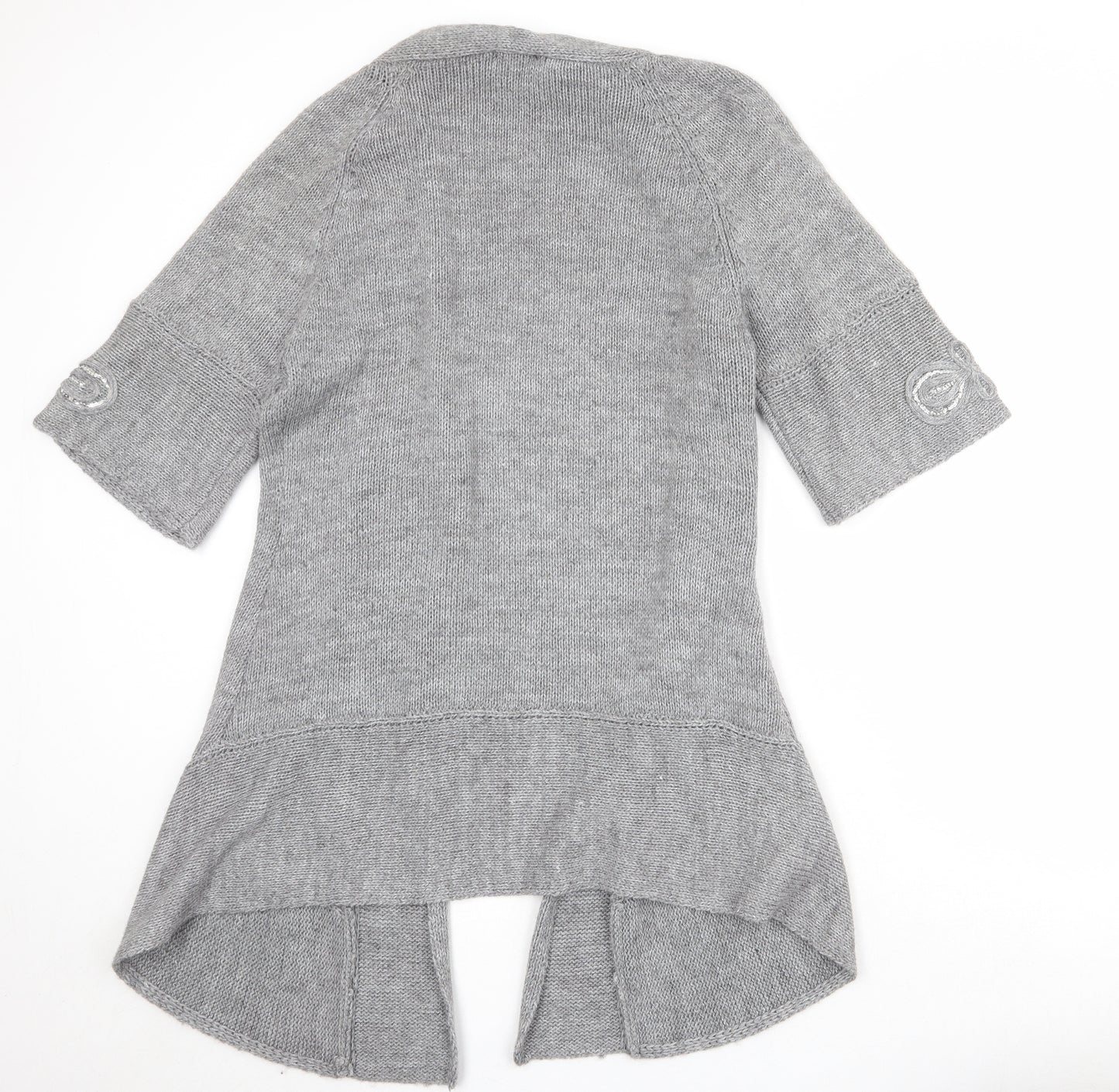 Roman Womens Grey V-Neck Wool Cardigan Jumper Size 10