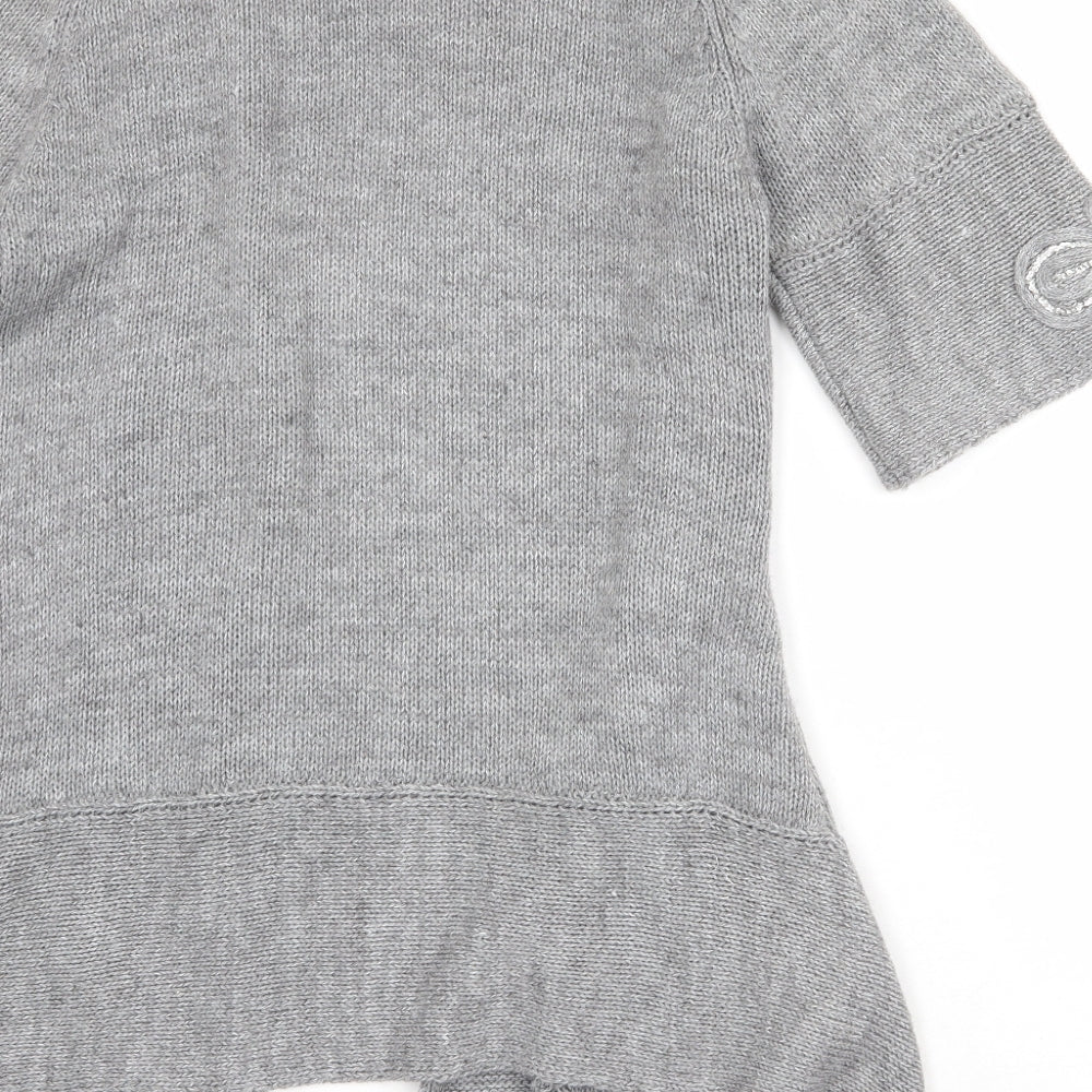 Roman Womens Grey V-Neck Wool Cardigan Jumper Size 10