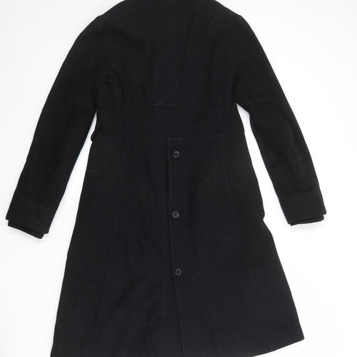 Mango Womens Black Overcoat Coat Size M Button
