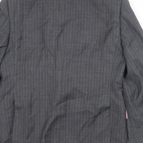 Marks and Spencer Mens Grey Striped Wool Jacket Suit Jacket Size 40 Regular