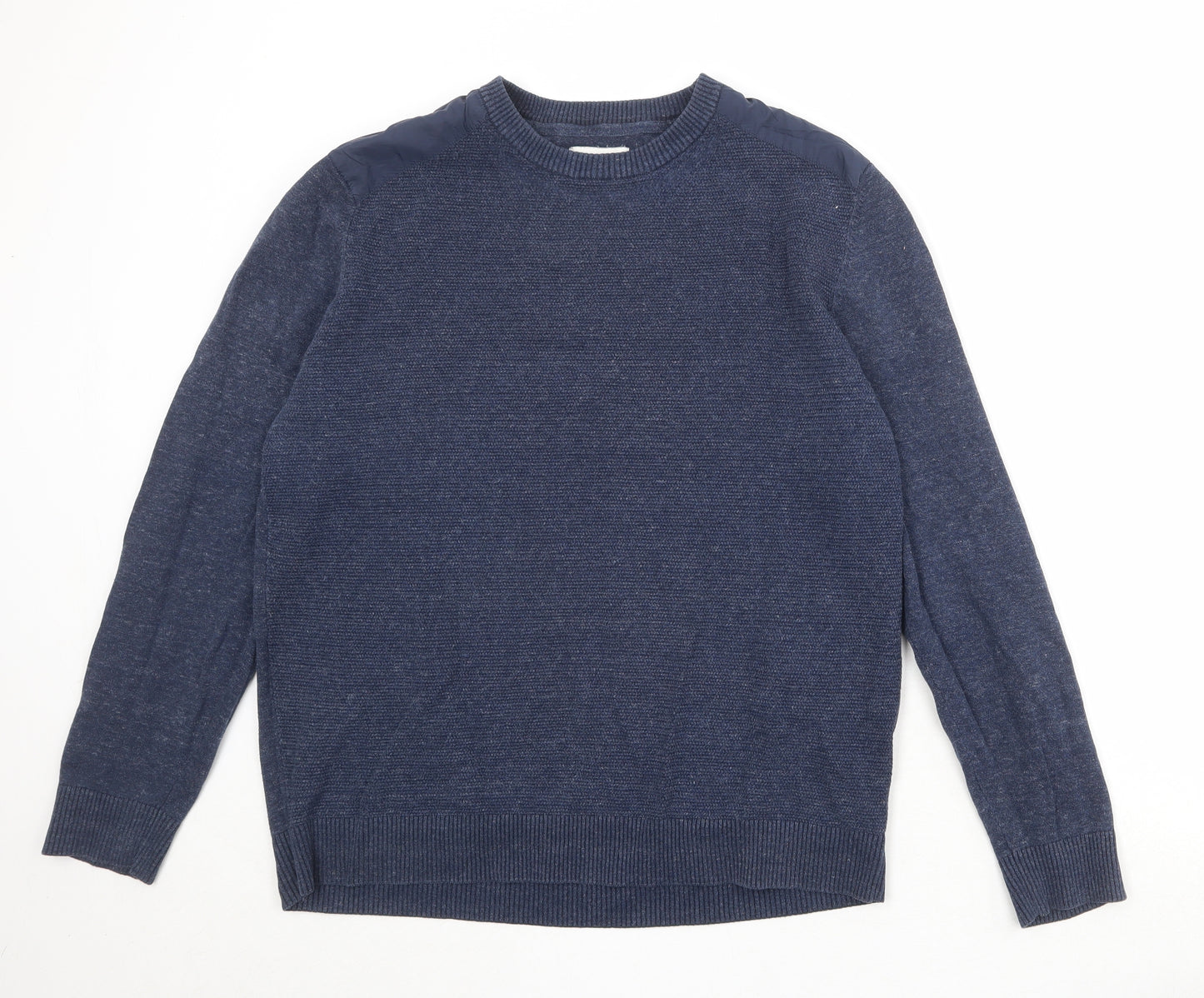 C&A Mens Blue Round Neck Cotton Pullover Jumper Size XL Long Sleeve
