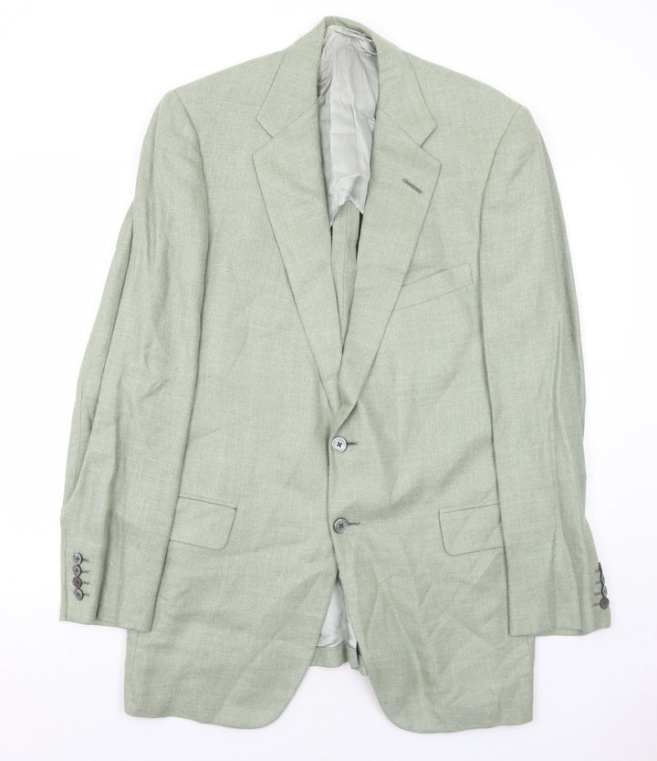 Ventura Mens Green Wool Jacket Suit Jacket Size 40 Regular