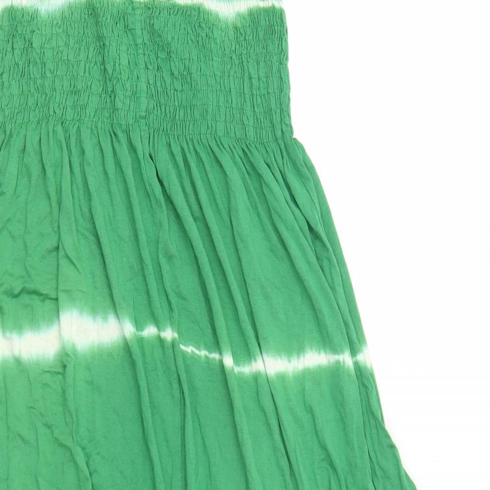 New Collection Womens Green Tie Dye Viscose Jumpsuit One-Piece Size 12 Pullover - Shirred Top