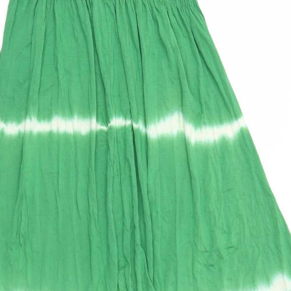 New Collection Womens Green Tie Dye Viscose Jumpsuit One-Piece Size 12 Pullover - Shirred Top