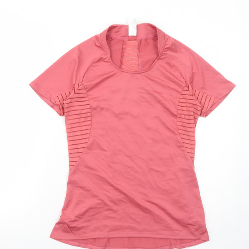 DECATHLON Womens Pink Polyester Pullover T-Shirt Size S Round Neck Pullover