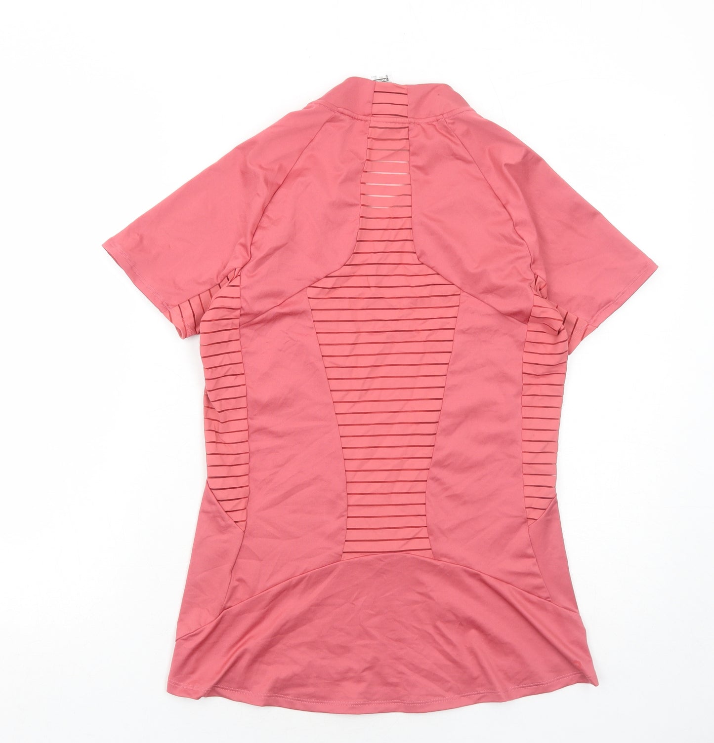 DECATHLON Womens Pink Polyester Pullover T-Shirt Size S Round Neck Pullover