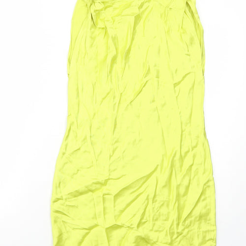 Marks and Spencer Womens Yellow Viscose Shift Size XS Boat Neck Pullover