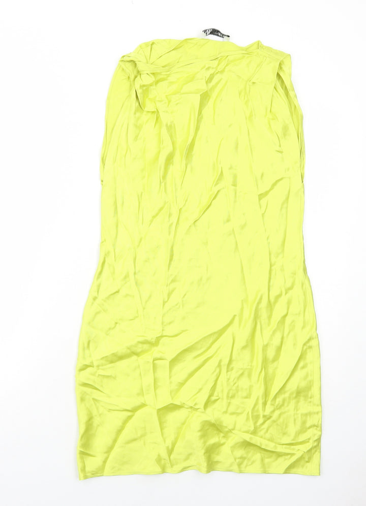 Marks and Spencer Womens Yellow Viscose Shift Size XS Boat Neck Pullover