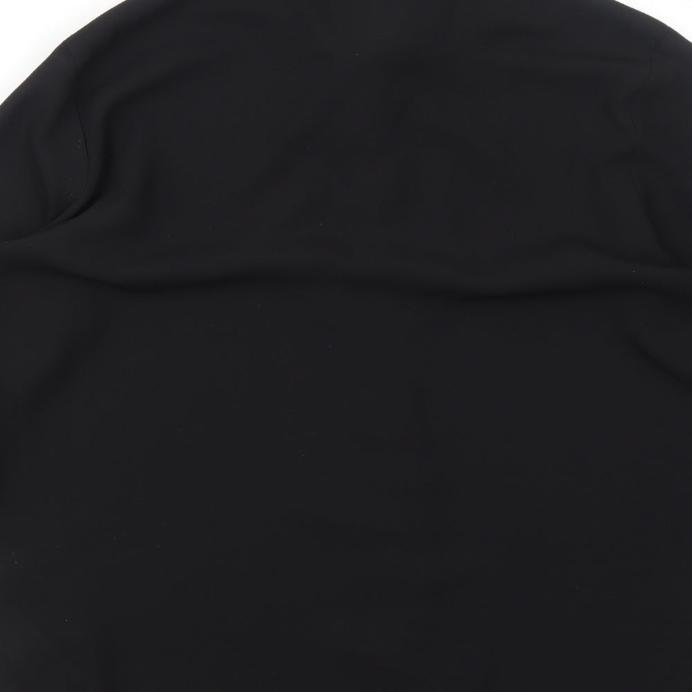 Dorothy Perkins Womens Black Polyester Basic Button-Up Size 8 Collared