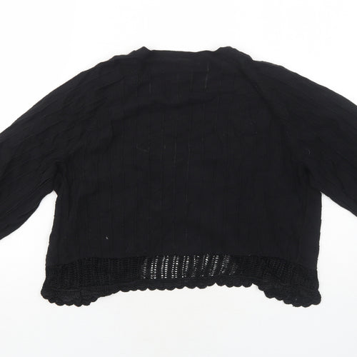 Savida Womens Black V-Neck Acrylic Cardigan Jumper Size 12