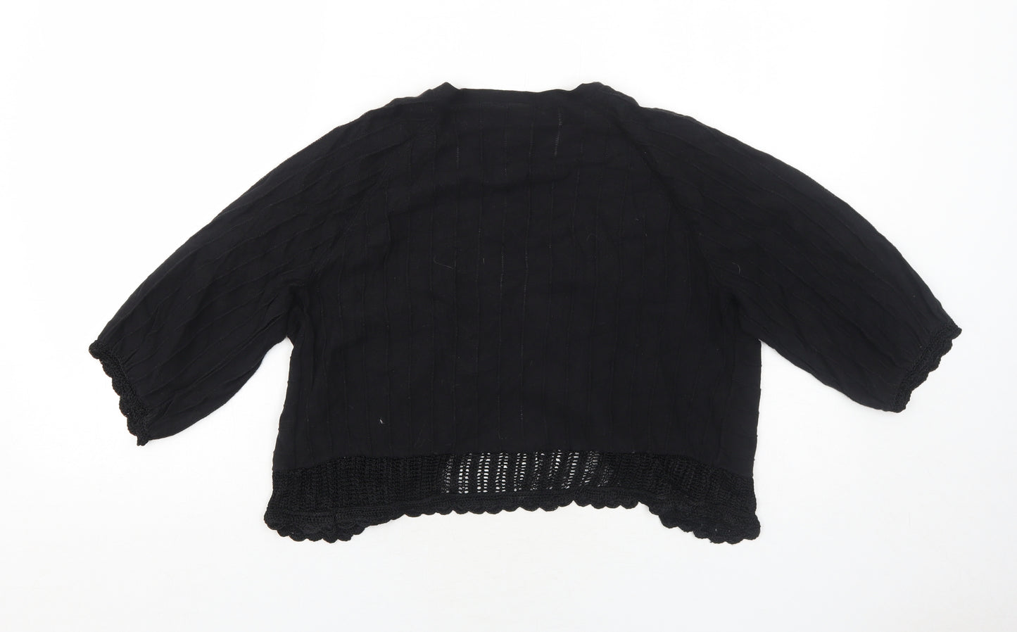 Savida Womens Black V-Neck Acrylic Cardigan Jumper Size 12