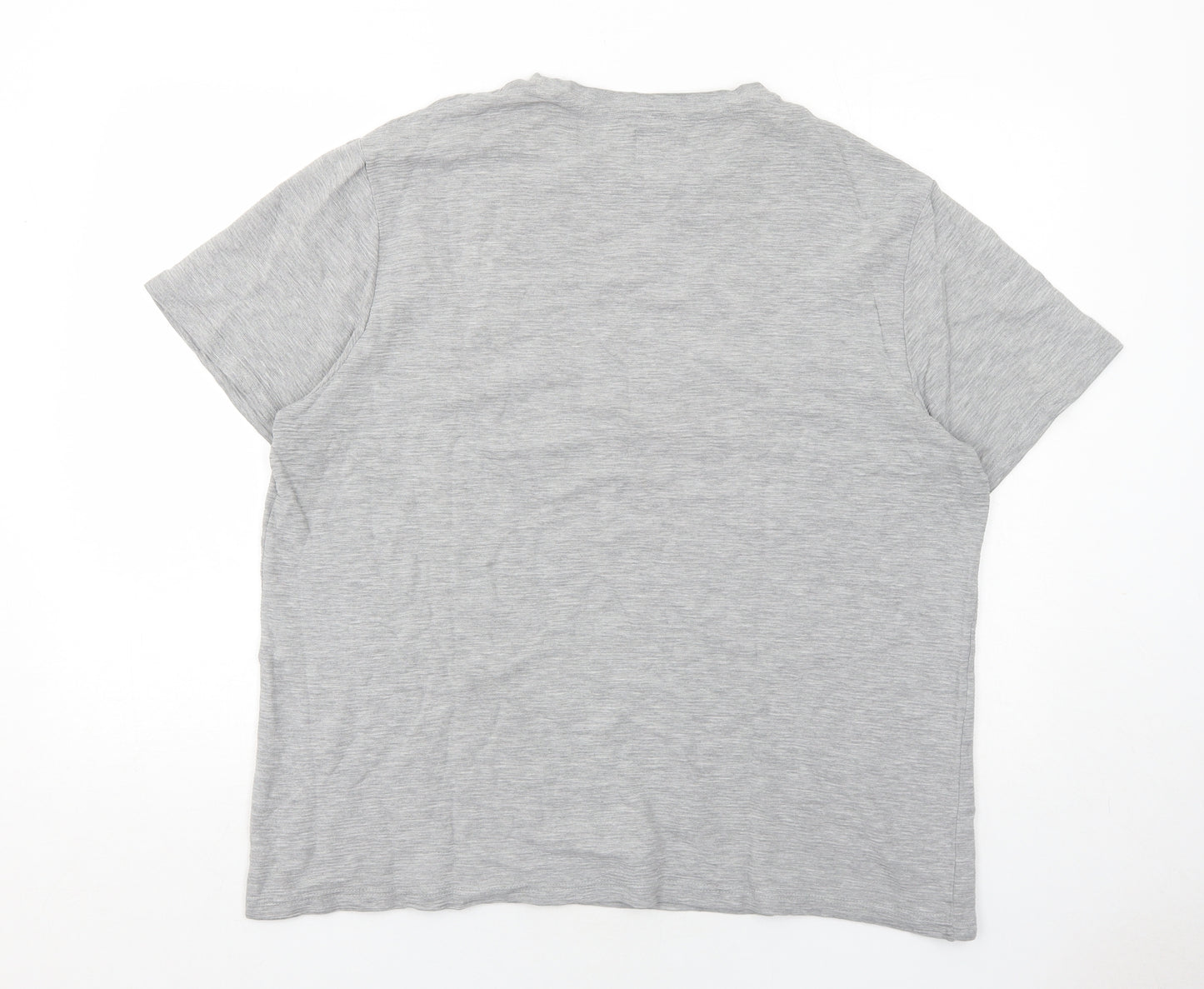 River Island Mens Grey Cotton T-Shirt Size XL Crew Neck