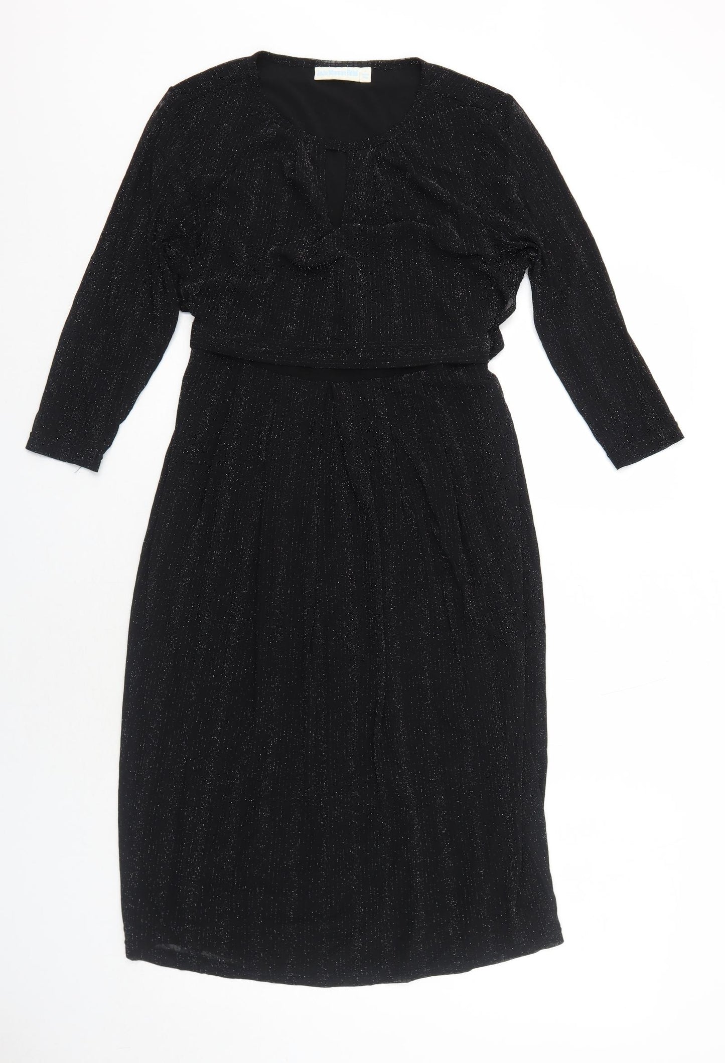 JoJo Maman Bébé Womens Black Striped Polyamide Trapeze & Swing Size S Round Neck Pullover