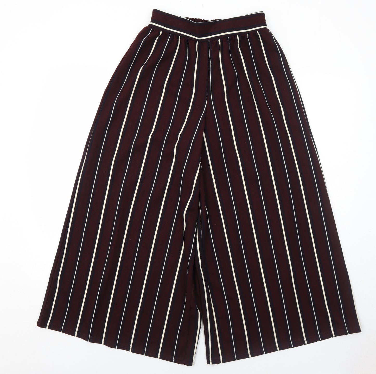 Lunacion Womens Red Striped Polyester Trousers Size M Regular