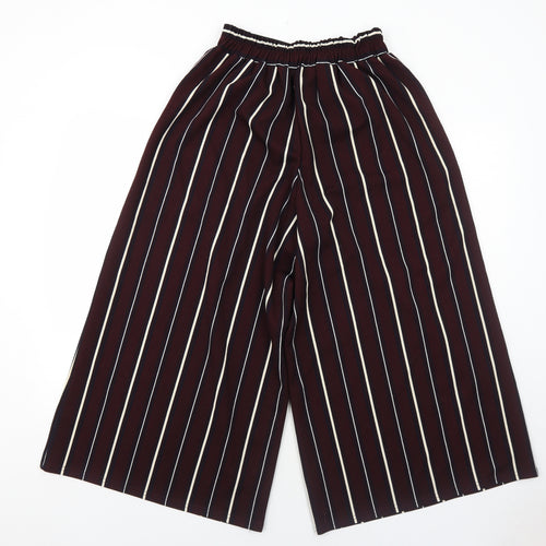 Lunacion Womens Red Striped Polyester Trousers Size M Regular