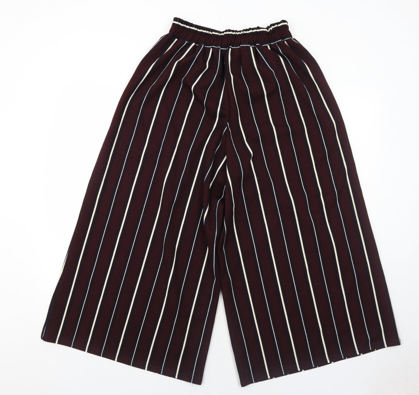 Lunacion Womens Red Striped Polyester Trousers Size M Regular