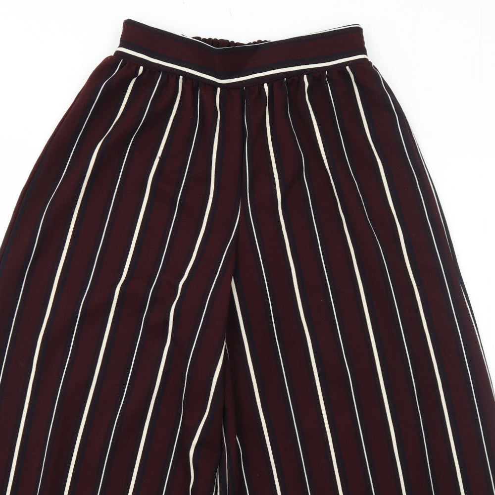 Lunacion Womens Red Striped Polyester Trousers Size M Regular