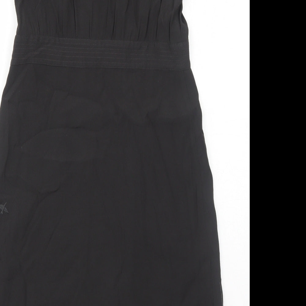 White Stuff Womens Grey Geometric Viscose Trapeze & Swing Size 12 Round Neck Zip