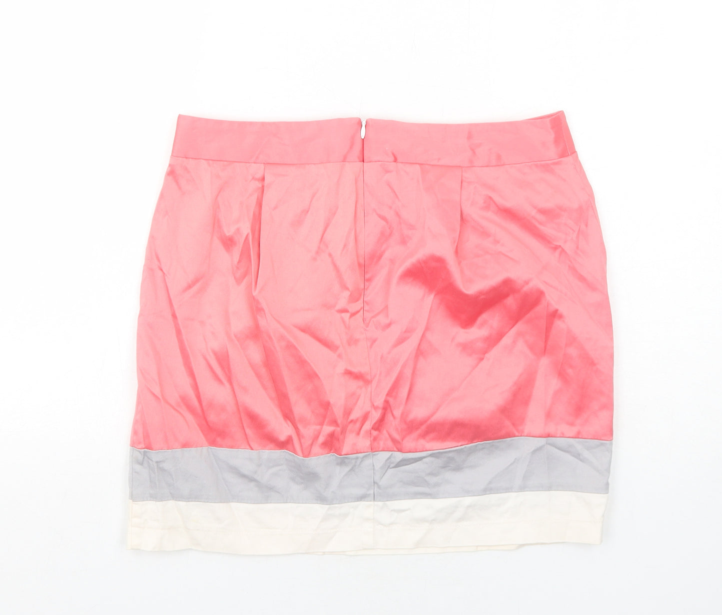 Cambra Style Womens Pink Polyester A-Line Skirt Size 12 Zip