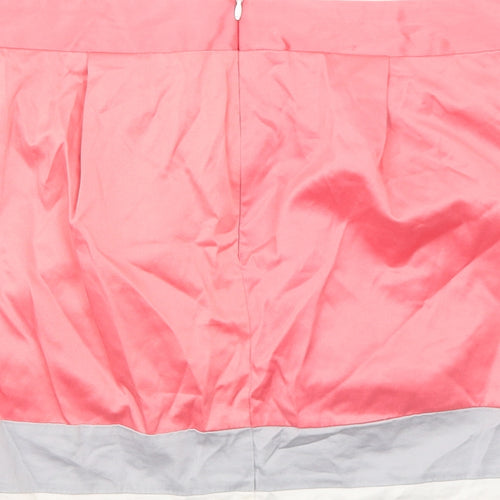Cambra Style Womens Pink Polyester A-Line Skirt Size 12 Zip