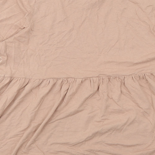 H&M Womens Pink Cotton Basic Blouse Size M Round Neck