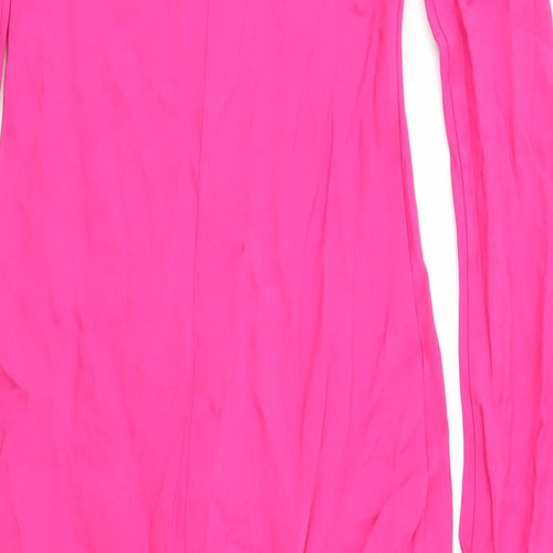 Massimo Dutti Womens Pink Viscose Maxi Size M Round Neck Zip