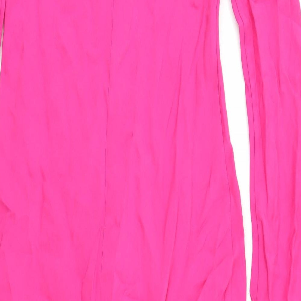 Massimo Dutti Womens Pink Viscose Maxi Size M Round Neck Zip