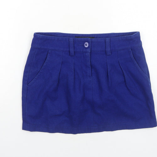 Young Reserved Womens Blue Polyester Mini Skirt Size 8 Zip