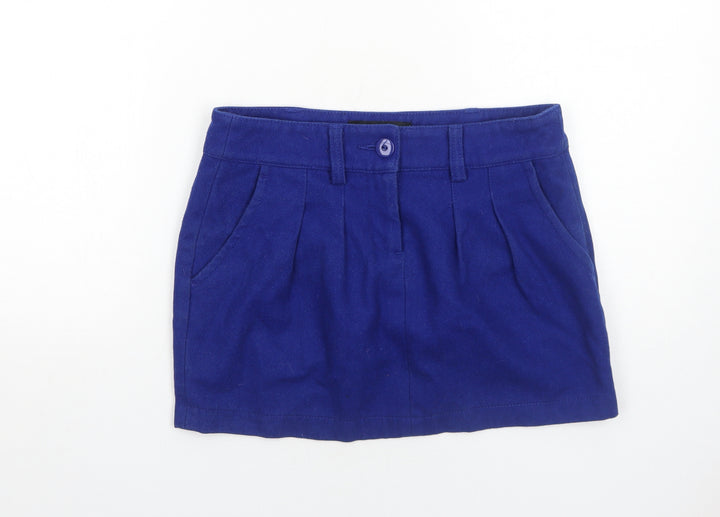 Young Reserved Womens Blue Polyester Mini Skirt Size 8 Zip