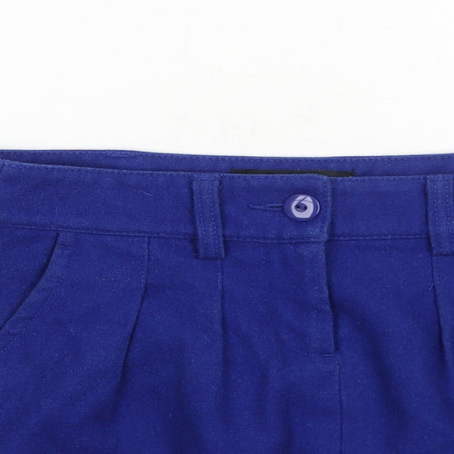 Young Reserved Womens Blue Polyester Mini Skirt Size 8 Zip