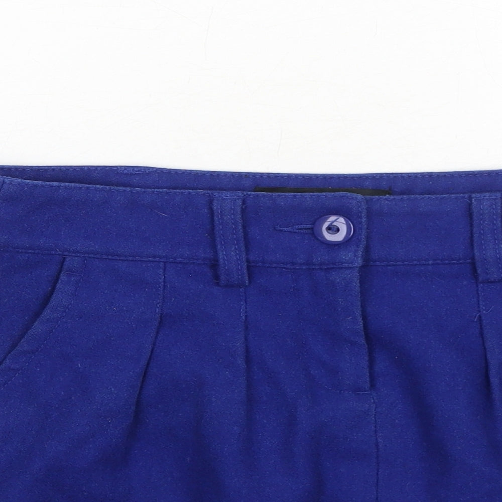 Young Reserved Womens Blue Polyester Mini Skirt Size 8 Zip