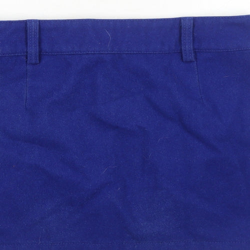 Young Reserved Womens Blue Polyester Mini Skirt Size 8 Zip