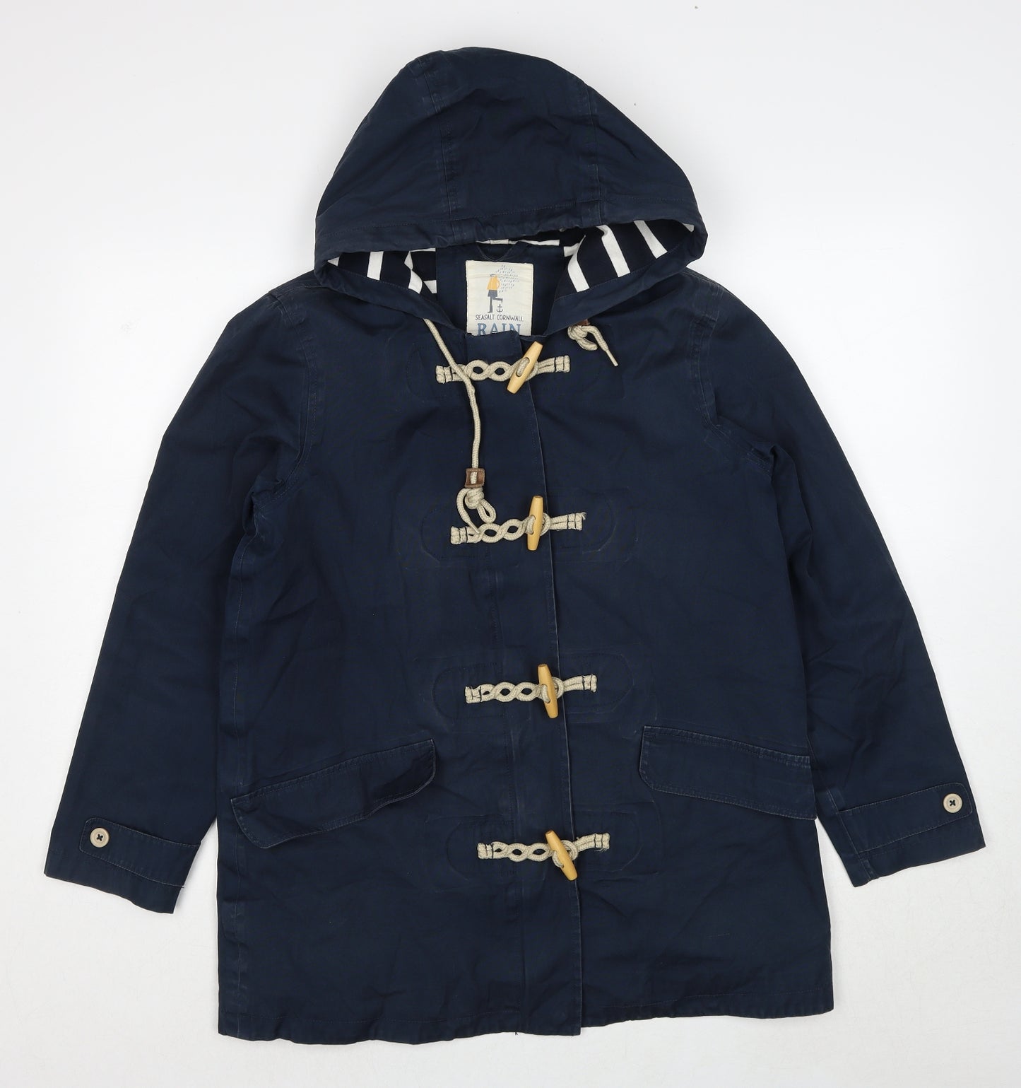 Seasalt Womens Blue Rain Coat Coat Size 12 Zip