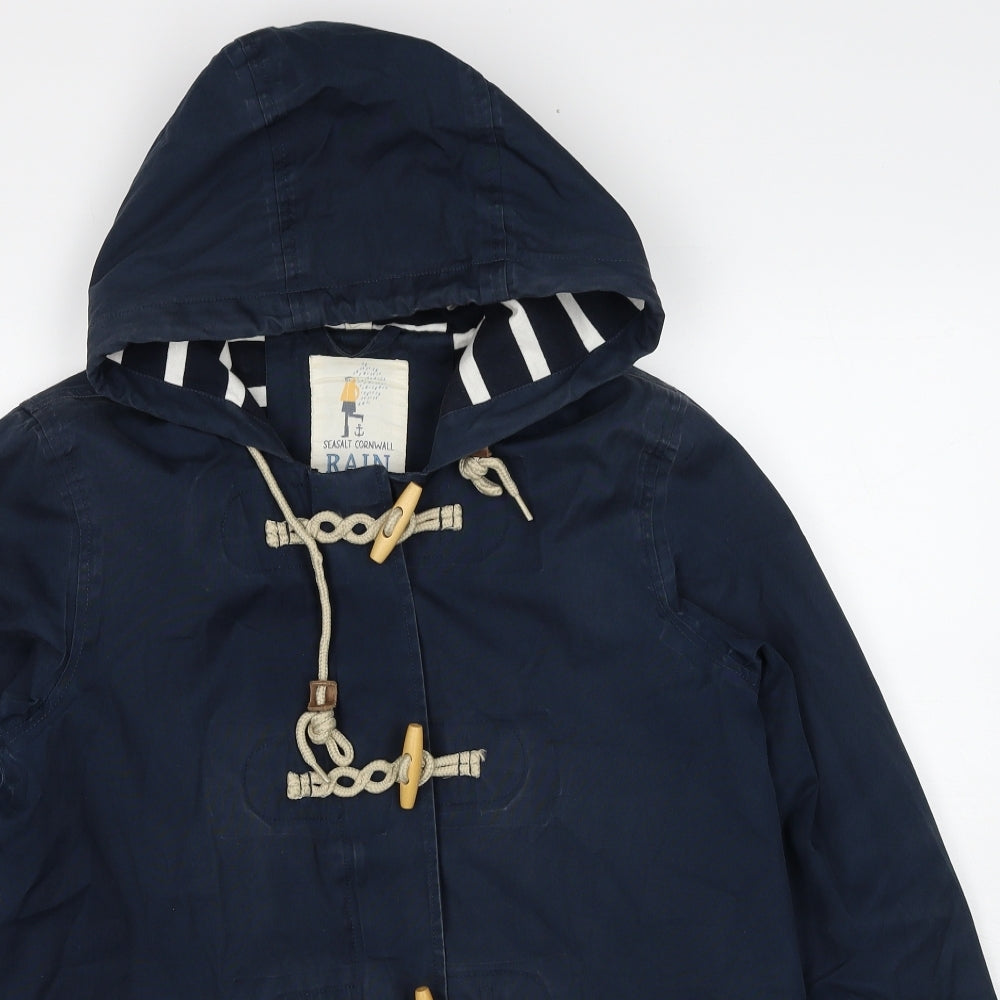 Seasalt Womens Blue Rain Coat Coat Size 12 Zip