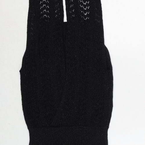 Anges Womens Black V-Neck Viscose Vest Jumper Size 10 - Size 10-12