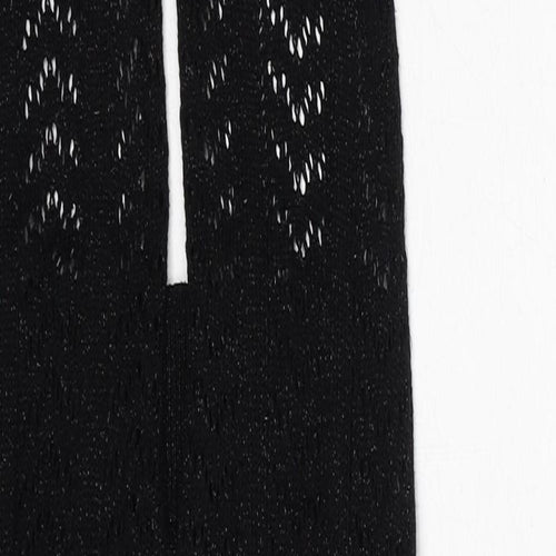 Anges Womens Black V-Neck Viscose Vest Jumper Size 10 - Size 10-12