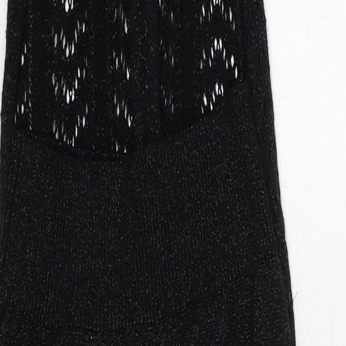 Anges Womens Black V-Neck Viscose Vest Jumper Size 10 - Size 10-12