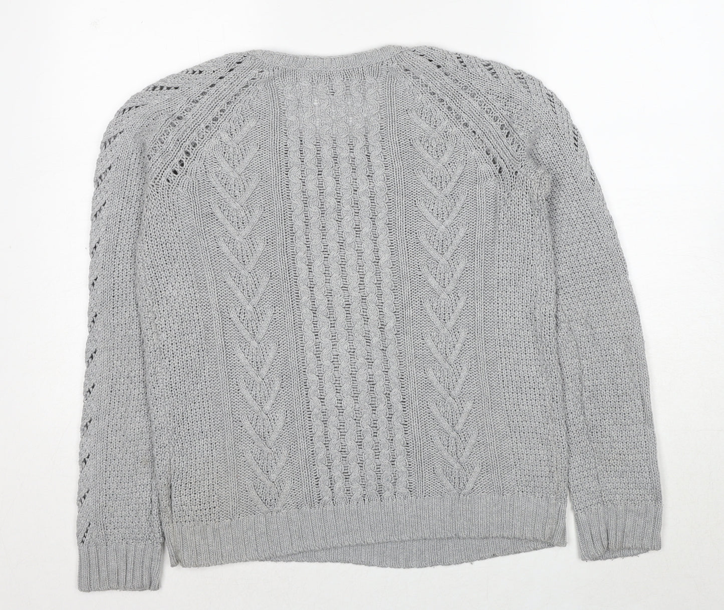 Gap Womens Grey Round Neck Nylon Pullover Jumper Size M