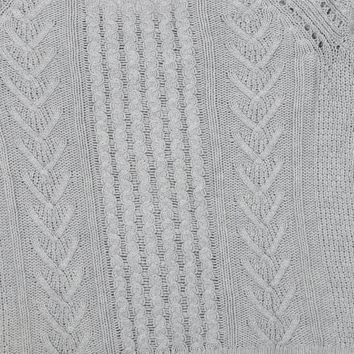 Gap Womens Grey Round Neck Nylon Pullover Jumper Size M